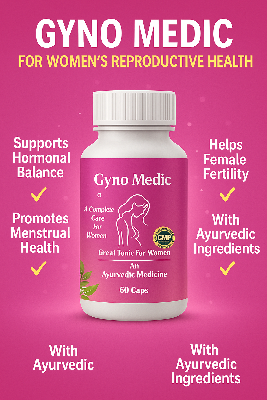 Gyno Medic – Ayurvedic Supplement for Women’s Reproductive Health | 30 Capsules | Supports Hormonal Balance & Menstrual Wellness