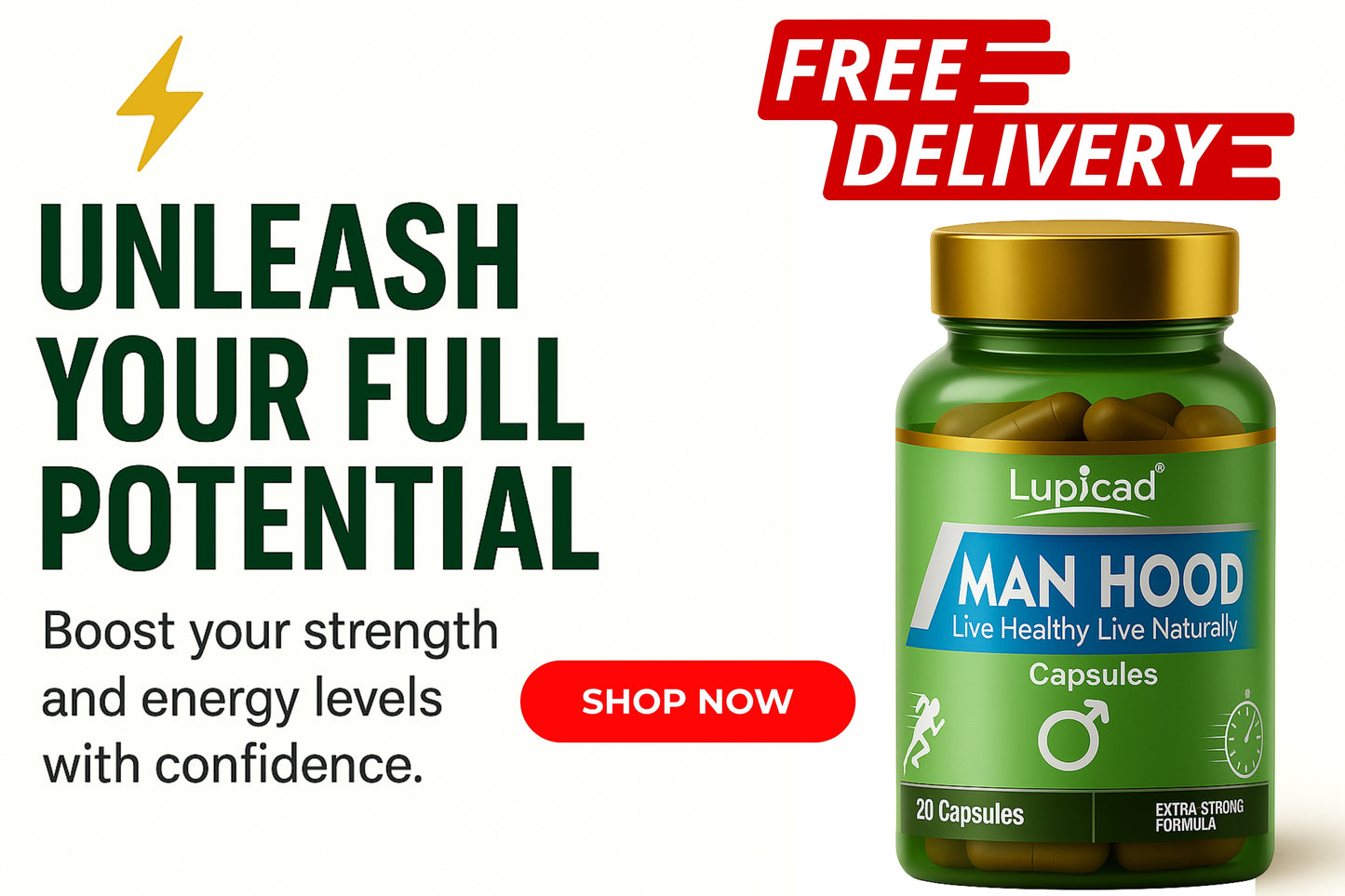 Man Hood Capsules – Ayurvedic Power & Timing Support for Men | 20 Capsules | Trusted & Recommended Formula